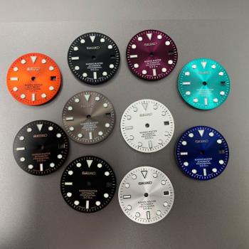 改裝手錶太陽紋表盤 適合裝NH35/36機芯 日歷綠夜光29mm 機械表裝