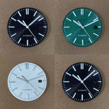 新品 手表改裝配件 表盤指針31.8mm綠夜光watc字面適配NH35機芯裝