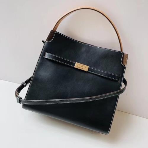 外貿新款tb尾單全真皮頭層牛皮女包單肩斜挎手提托特凱莉包腋下包