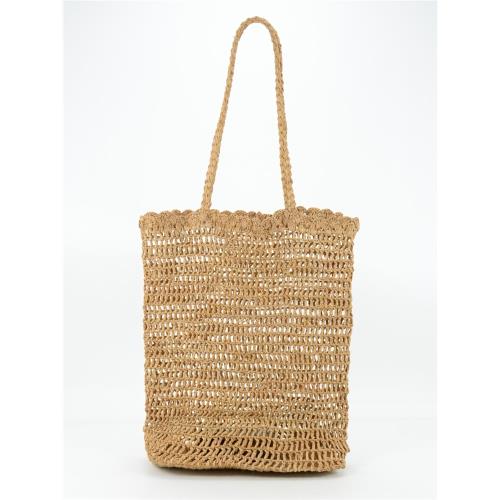 星期天上午春夏新品清新鏤空天然拉菲草編織包旅行輕草包單肩女包