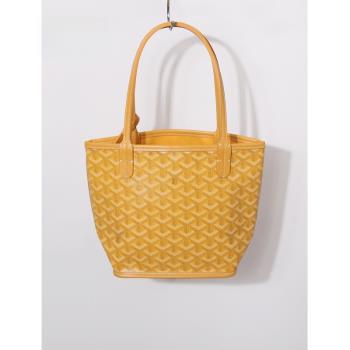 法國GY Anjou Mini bag 雙面真皮菜籃子Tote Bags對花購物袋包女
