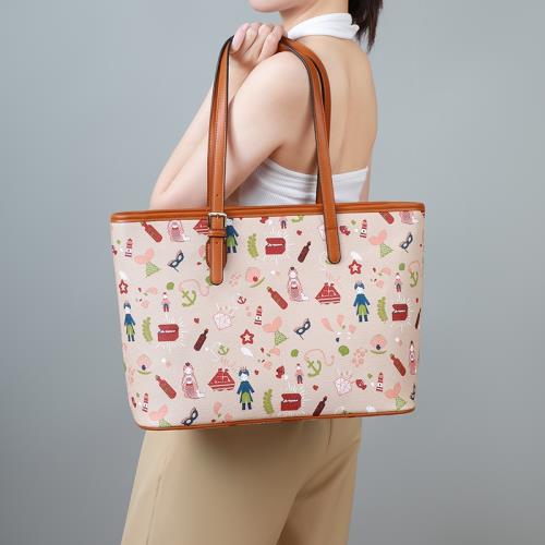 今年托特包女大容量通勤包彩繪小眾設計感小清新單肩大包包腋下包