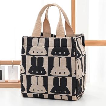 無印MUJ日本新款小手提包帆布包女士上班上學手拎便當飯盒收納包