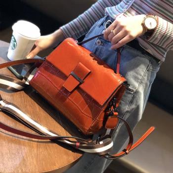 Leather small bag womens spring new fashion Western style h