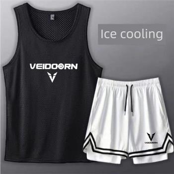 健身服男速干冰絲短袖運動套裝夏季T恤籃球裝備訓練背心跑步衣服