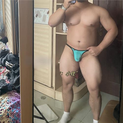 新款壯熊男士個性T褲前U凸性感小囊袋丁字內褲單丁褲