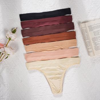 Seamless Panties Women Ice Silk T-back Thongs無痕健身內褲