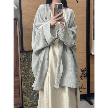 川谷套裝苧麻連衣裙清冷感開衫