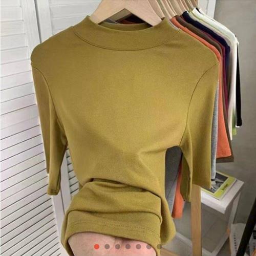 潮欣依服飾女裝早秋打底衫時尚顯瘦女士T恤佳佳服裝店五分袖上衣