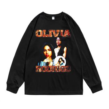 美國歌手奧利維亞·羅德里戈olivia rodrigo人物海報印花T恤長袖