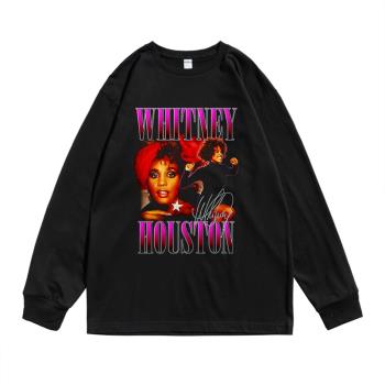 歐美女歌手惠特妮·休斯頓Whitney Houston人物長袖T恤男女同款