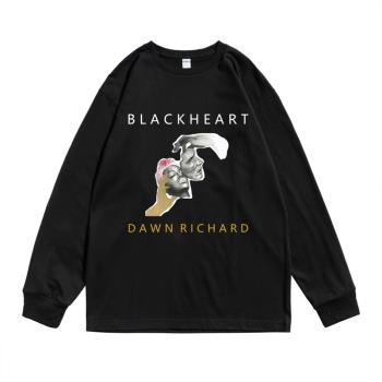 歐美女歌手道恩·理查德Dawn Richard寬松潮牌印花個性T恤長袖款
