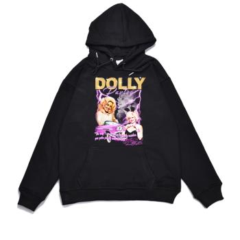 美國鄉村音樂多莉·帕頓Dolly Parton歌手人物印花衛衣寬松女外套