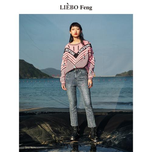 裂帛LIEBOFeng2025秋chic高街時髦百搭顯瘦藍色九分牛仔褲女