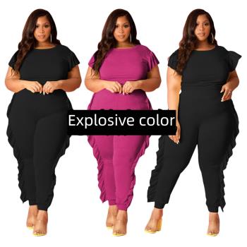 Xl-4xl Plus-size Women Athletic Casual trouser Suit大碼套裝