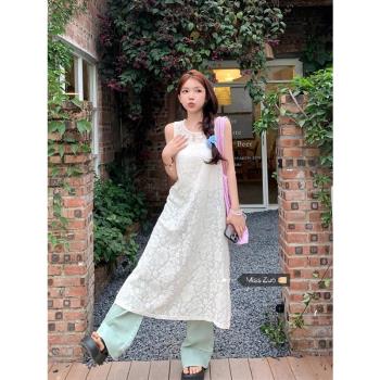 韓系蕾絲鏤空疊穿夏季罩衫裙背心