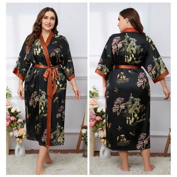 home service suit fat women plus size Robe bathrobe pajamas