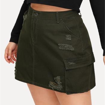 L-3XL spring summer fat women skirt casual plus size skirt