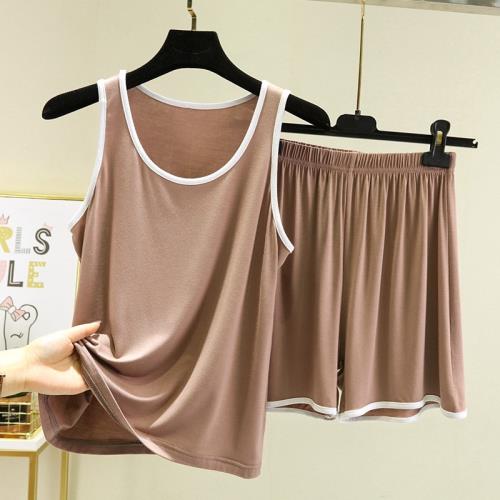 背心女夏季2022莫代爾吊帶薄款大碼寬松休閑無袖上衣內搭睡衣套裝