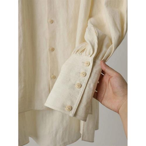 絮色法式棉麻襯衫外套2024春夏款時尚洋氣小眾新中式桑蠶絲上衣女