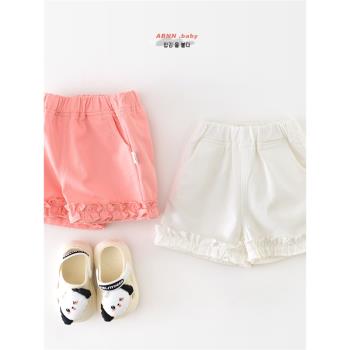 女寶寶夏季短褲嬰幼兒棉質外穿洋氣褲子夏裝小女孩時髦韓版五分褲