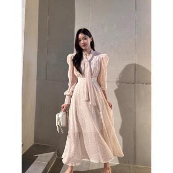 chic韓國氣質方領滿屏顯瘦連衣裙
