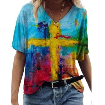women t shirt top graffiti summer fashion oversize clothing