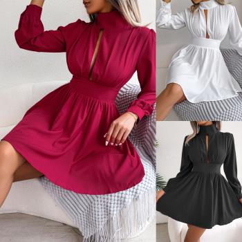 INS style sexy waist up large swing dress for women