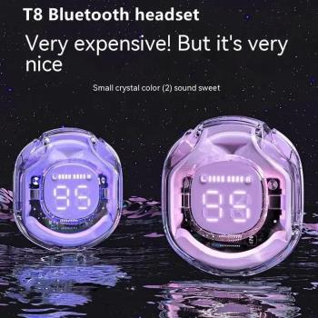 T8 TWS Wireless Bluetooth Headset Transparent ENC Headphones
