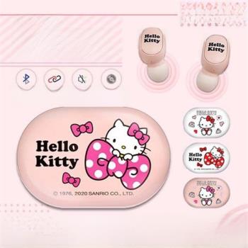 Hello Kitty 藍牙5.0無線耳機-蝴蝶結粉