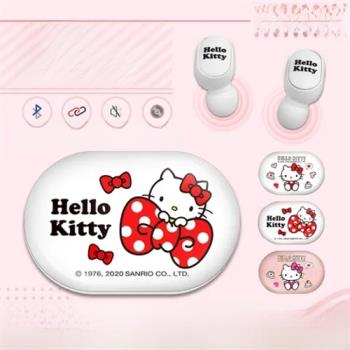 Hello Kitty 藍牙5.0無線耳機-蝴蝶結白