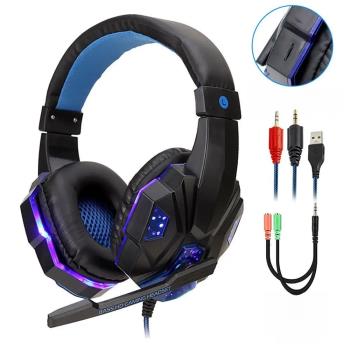 Professional Led Light Wired Gaming Headphones With Micropho