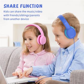 Kids Headphones,vinamass E66V Over Ear Wired Headsets with 8