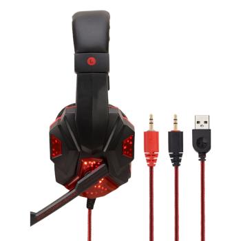 .電腦耳機頭戴式 USB Game Light Headset Headphones PC Compute