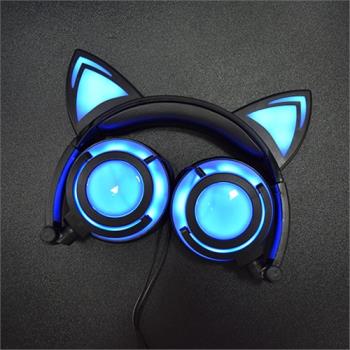 可愛二次元藍牙頭戴式貓耳朵耳機發光無線耳麥游戲動漫女主播帶麥