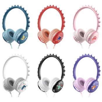 Cute Dinosaur Wired Headphones For Children Kids Headphones