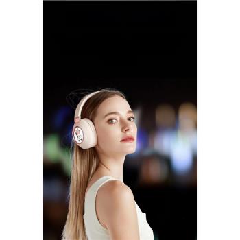 迪士尼頭戴式藍牙耳機聽歌運動網課學生通用型重低音卡通女生粉