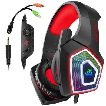 Hunterspider v1游戲耳機頭戴式有線七彩rgb帶麥ps4 Xbox電腦通用