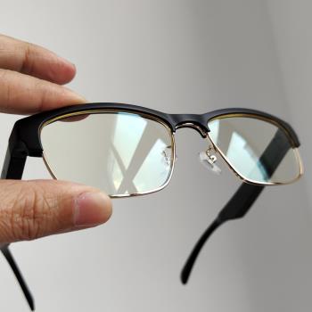 太陽偏防藍光眼鏡無線藍牙雙耳立體聲通電話手機音樂更換近視片墨