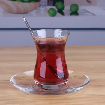 土耳其紅茶杯無鉛玻璃咖啡杯花茶杯創意郁金香杯Turkey coffee