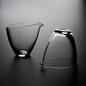 日本禾陽日式手工玻璃公道杯公杯耐熱分茶器茶海家用功夫茶具透明