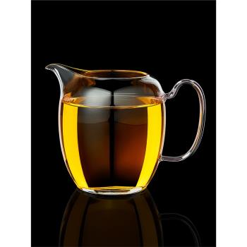 楚羽公道杯茶漏分茶器茶海功夫茶具配件側把高硼硅玻璃加厚耐高溫