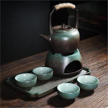 茶具黑陶小干泡盤茶具茶杯套裝整套功夫粗陶溫茶壺禮盒裝