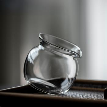 日本 耐熱高硼硅玻璃公道杯 透明茶海分茶器勻杯公杯功夫