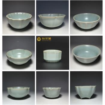 柏採窯茶具汝窯開片早期停產老釉粉青色釉瓷杯特價促銷主人杯子