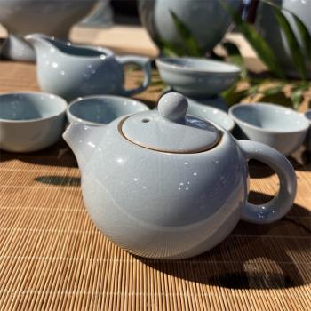 汝州原產地汝窯功夫茶具套裝汝瓷高檔手工送禮開片茶養陶泡茶壺杯