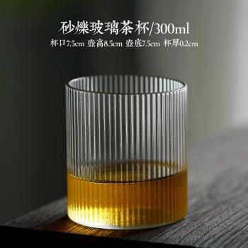 日本手工豎條紋威士忌杯酒杯個性創意日式玻璃杯咖啡杯