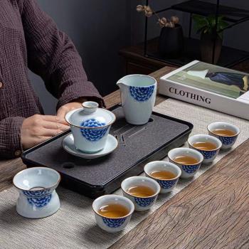 官窯功夫茶具茶杯牡丹花茶壺中式商務節慶禮品蓋碗陶瓷禮盒茶葉罐