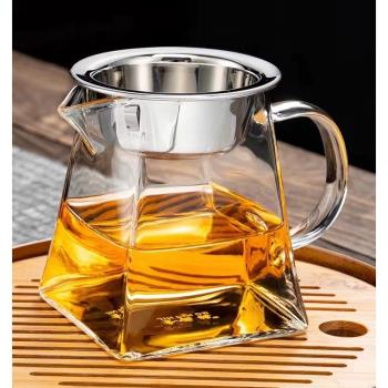 加厚耐熱玻璃公道杯茶漏過濾分茶器大號茶海公杯茶壺功夫茶具套裝