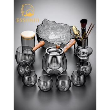ESSONIO玻璃茶具套裝輕奢高檔耐熱家用泡茶器辦公室功夫茶壺茶杯